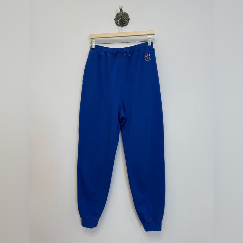 Lauren Ralph Lauren LRL Blue Anchor Logo Cotton Jogger Sweatpants Women's Size S